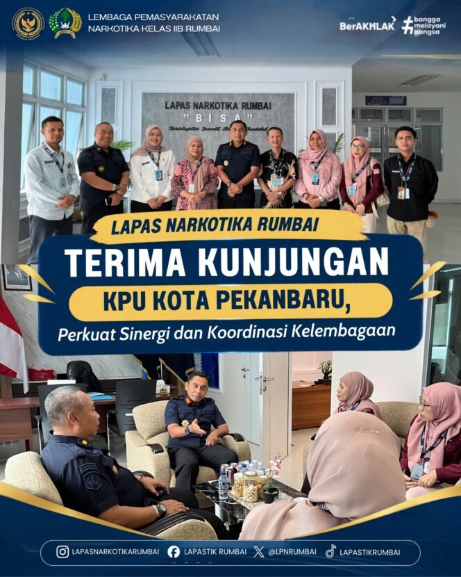 
					Lapas Narkotika Rumbai Terima Kunjungan KPU Kota Pekanbaru, Perkuat Sinergi Kelembagaan