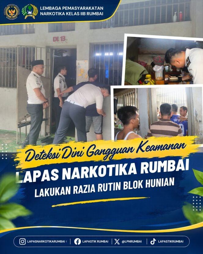 
					Lapas Narkotika Rumbai Laksanakan Razia Rutin Blok Hunian